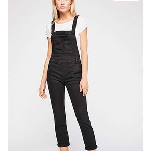 Free People Washed Denim Overalls